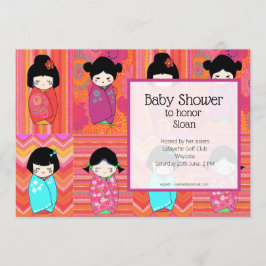 Kokeshi Doll Baby Shower-inbjudan Inbjudningar