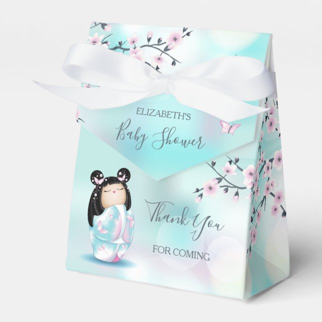 Kokeshi Doll Baby Shower Tack Presentaskar (Framsidan Sidan)