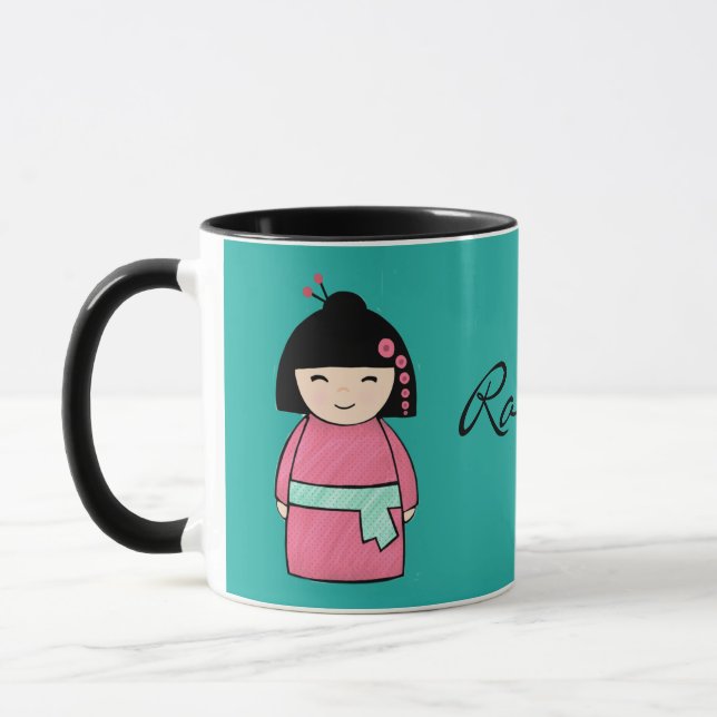 Kokeshi Doll Black 11 oz Combo Mugg (Vänster)