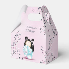 Kokeshi Doll Cherry Blommar Dusty Rosa Presentaskar