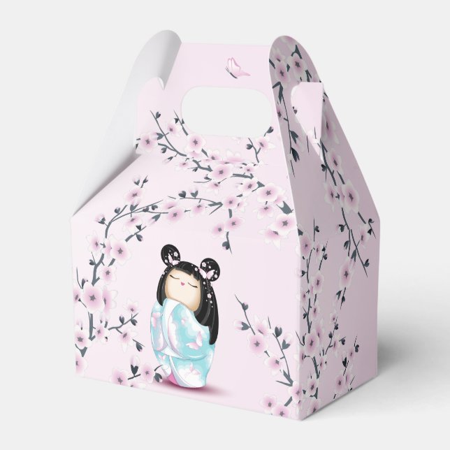 Kokeshi Doll Cherry Blommars Presentaskar (Framsidan Sidan)