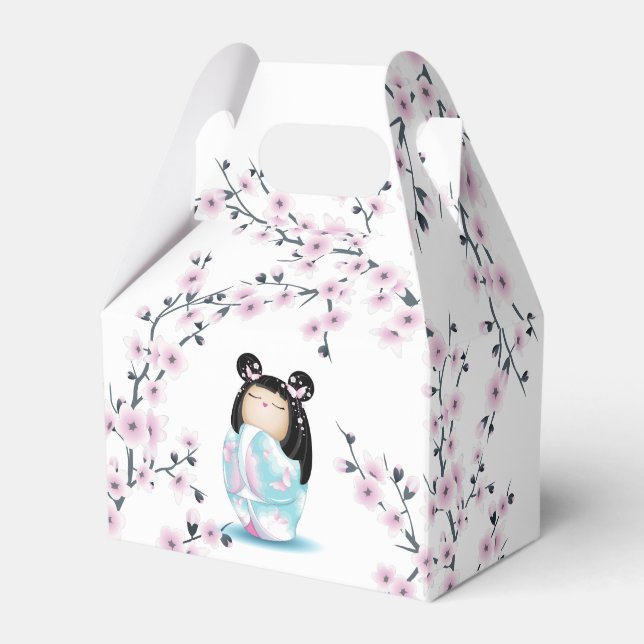 Kokeshi Doll Cherry Blommars Presentaskar (Framsidan Sidan)