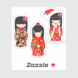 Kokeshi Doll Collection Klistermärken