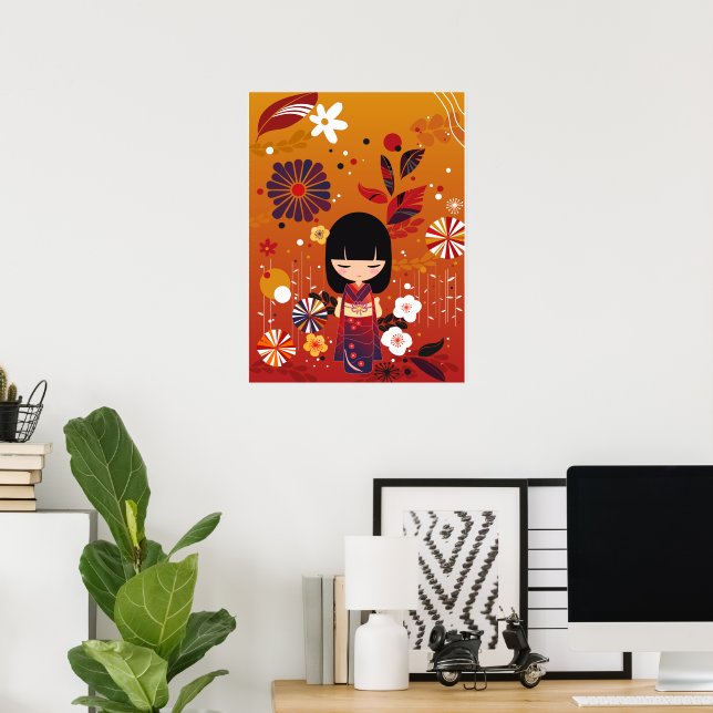 Kokeshi Doll Forest Poster (Hemmakontoret)