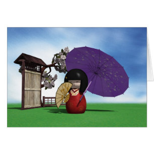 Kokeshi Doll Hälsningskort