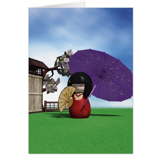 Kokeshi Doll Hälsningskort (Framsidan)