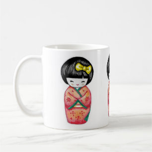 Kokeshi Doll - Kimono Geisha Girl Kaffemugg