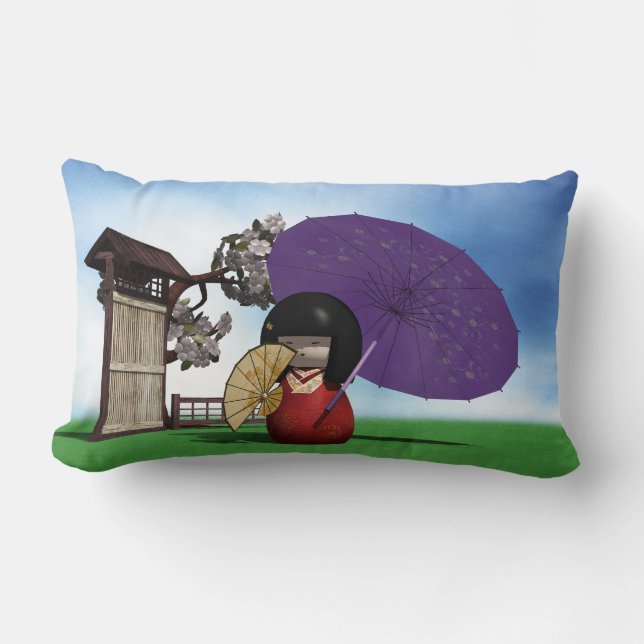 Kokeshi Doll Lumbarkudde (Framsida)