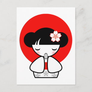 Kokeshi Doll Postcard Vykort