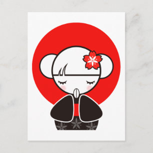 Kokeshi Doll Postcard Vykort