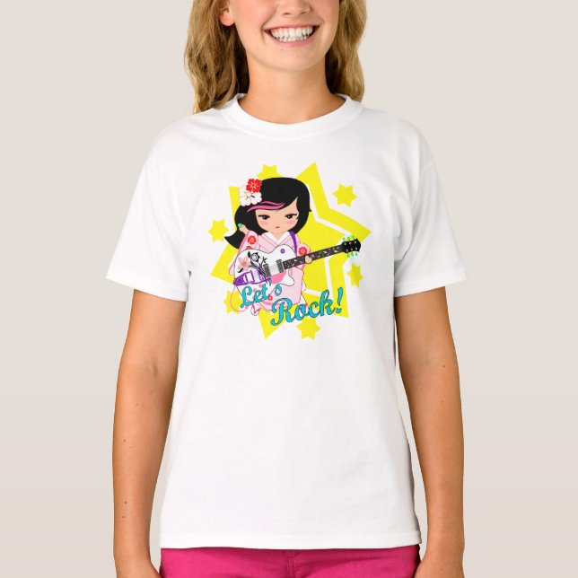Kokeshi Doll Rock N Roll T Shirt (Framsida)