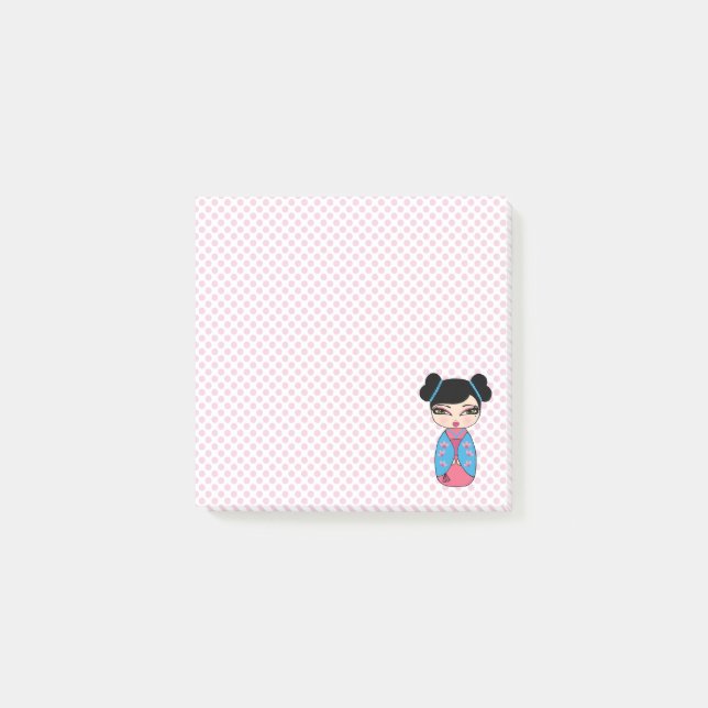 Kokeshi Doll Rosa Post-it Block (Framsida)