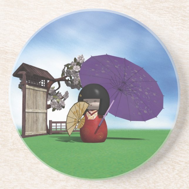 Kokeshi Doll Underlägg Sandsten (Framsidan)