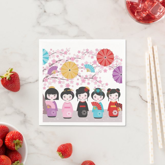 Kokeshi Dolls Pappersservett (Insitu)