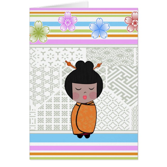 kokeshi dragonflies hälsningskort (Framsidan)