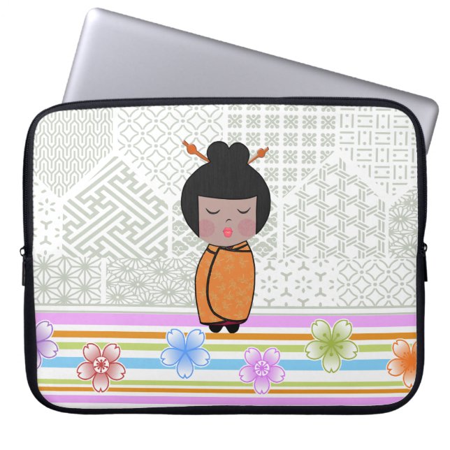 kokeshi dragonflies laptop sleeve (Framsidan)