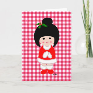 Kokeshi flickajul helgkort