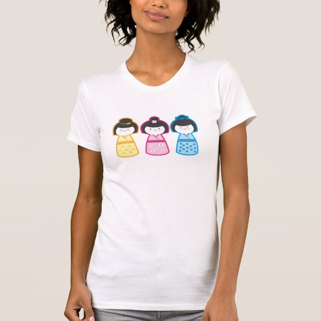 Kokeshi flickor tee shirt (Framsida)