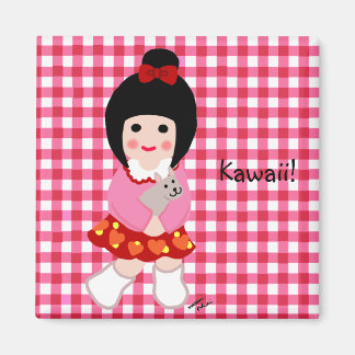 Kokeshi Girl med sin mariy Magnet
