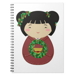 Kokeshi julkran anteckningsbok