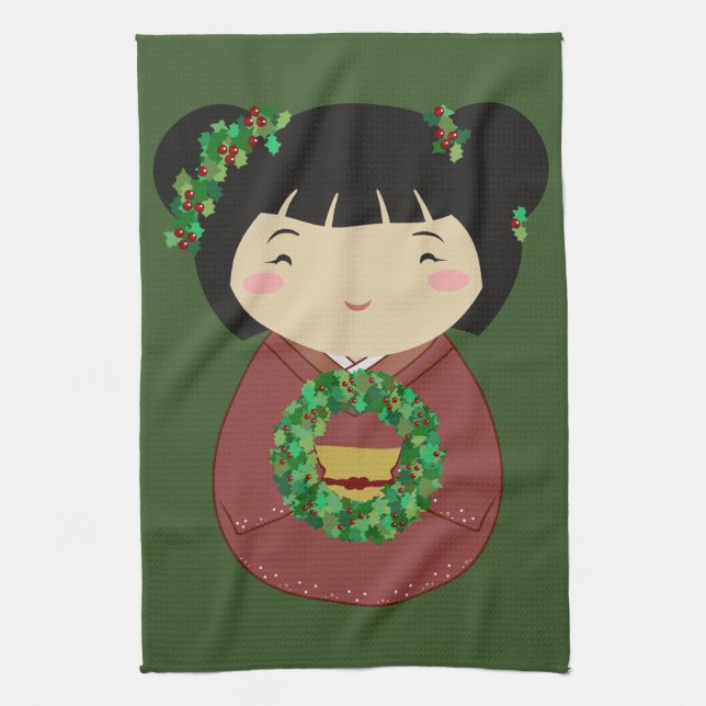 Kokeshi julkran kökshandduk (Vertikal)