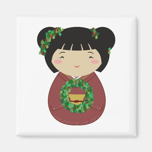 Kokeshi julkran magnet (Framsidan)