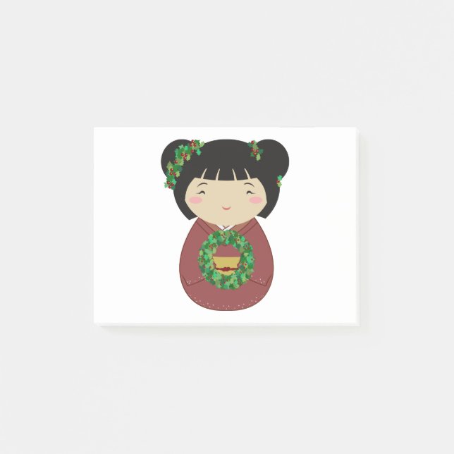 Kokeshi julkran post-it block (Framsida)