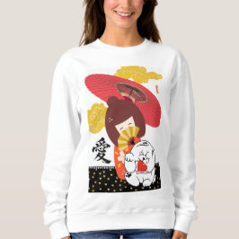 KOKESHI KÄRLEK Chow hund furoshiki valentine T Shirt