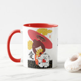 KOKESHI KÄRLEK Chow hund hjärta Mugg