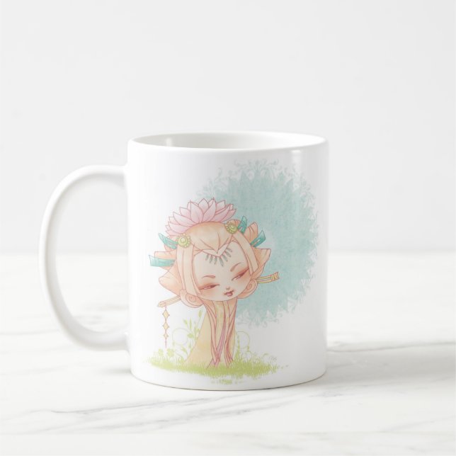 Kokeshi Lotus Kaffemugg (Vänster)