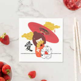 KOKESHI LOVE  Chow dog heart  Pappersservett