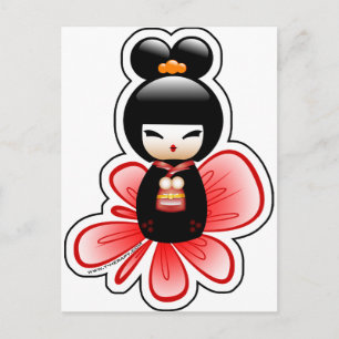 kokeshi-mickey-sfondo-t vykort