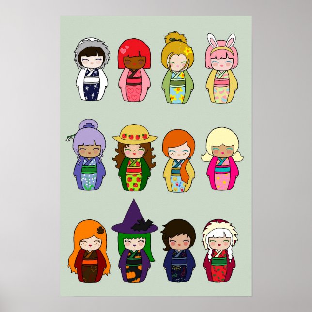 Kokeshi Months Poster (Framsidan)