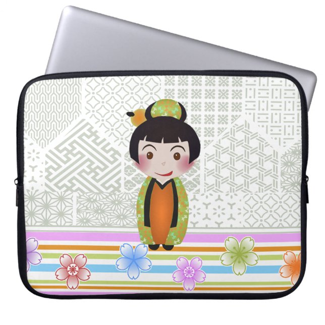 kokeshi noshi laptop sleeve (Framsidan)