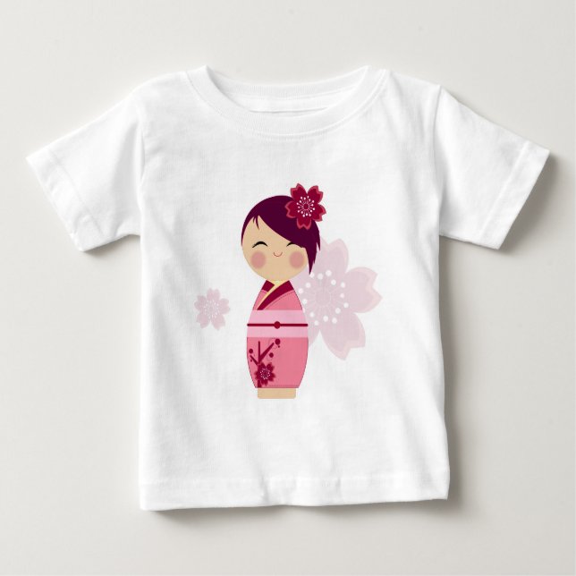 Kokeshi Sakura Baby Tee (Framsida)