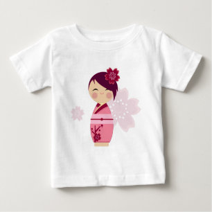 Kokeshi Sakura babyutslagsplats Tee Shirt