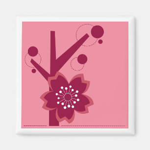 Kokeshi Sakura Kimonodesign Magnet
