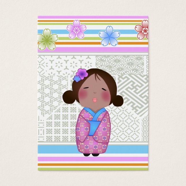 kokeshi sakura visitkort (Framsidan)