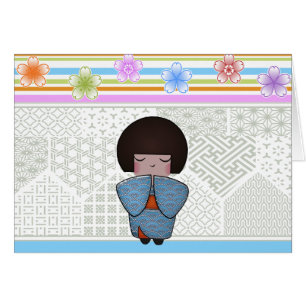 kokeshi seigai hälsningskort