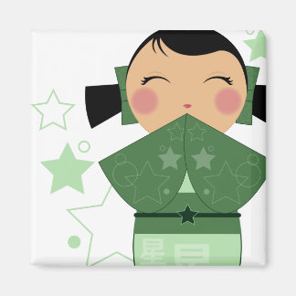 Kokeshi Star Square Magnet