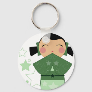 Kokeshi stjärna Keychain Nyckelring