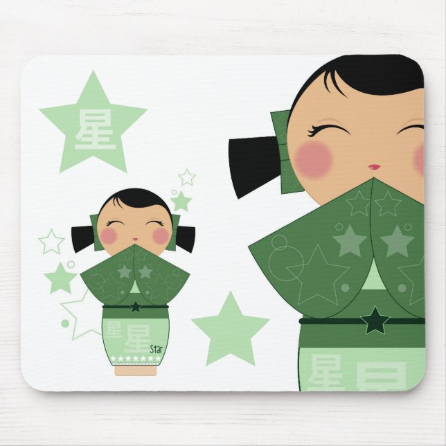 Kokeshi stjärna Mousepad Musmatta (Framsidan)