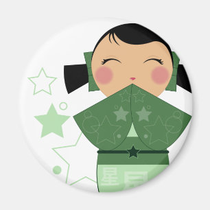 Kokeshi stjärnamagnet magnet