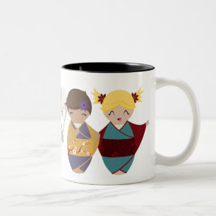 Kokeshi systermugg Två-Tonad mugg