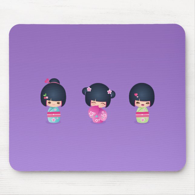 kokeshi tre Mousepad Musmatta (Framsidan)