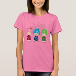 Kokeshi Triplets Ringer Tee