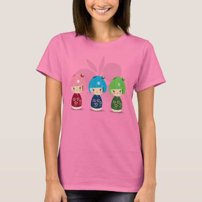 Kokeshi Triplets Ringer Tee (Framsida)