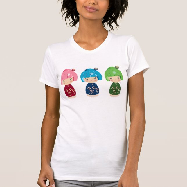 Kokeshi Triplets T Shirt (Framsida)