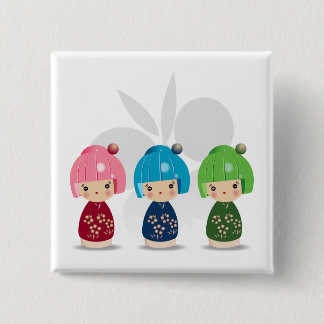 Kokeshi Triplets wButterfly BKGD Knapp
