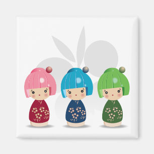 Kokeshi Tripletsmagnet Magnet